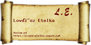 Lovász Etelka névjegykártya